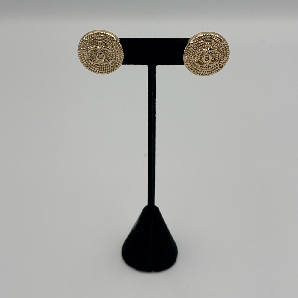 CC gold textured buttons